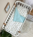 Set lenjerie de schimb pentru patut bebe 3 piese Crengute turcoise (1)